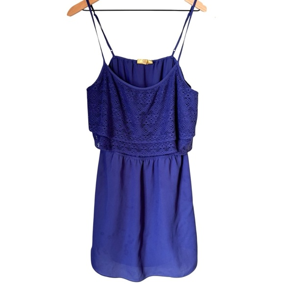 Princess Vera Wang Blue Sleeveless Dress Lace Detail Fairycore Mini size XL - Picture 1 of 6